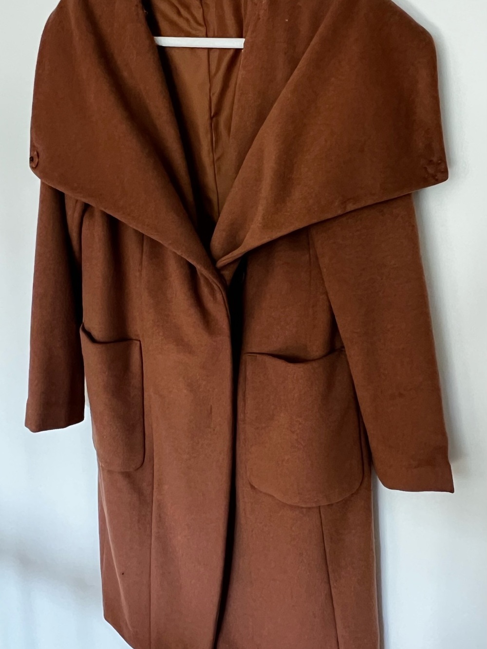 Express Camel Brown Oversized Wrap Coat – XS